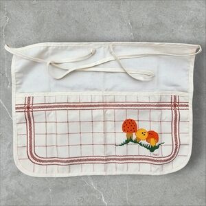 Vintage 1970s Kitchen Works Happy Mushrooms Apron